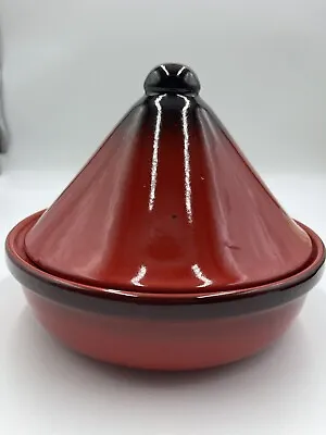 $30 • Buy Tagine For Cooking Glazed Red Ceramic By De Silva Made In Italy