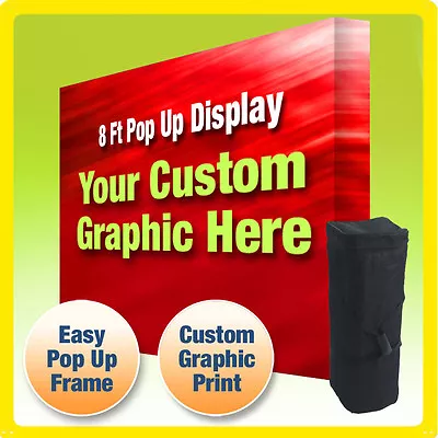 8 Ft Custom Booth Backdrop Display Pop Up Trade Show Straight  • $599.95