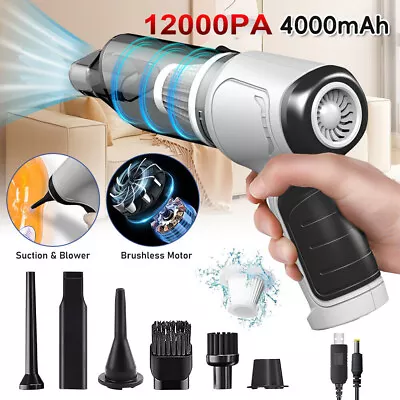 4 In 1 Upgrade Car Vacuum Cleaner Air Blower Wireless Handheld Rechargeable Mini • $18.99