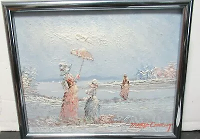Marie Charlot Original Oil On Canvas Snow River Landscape Painting • $132