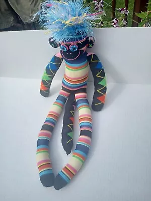 😍 ADORABLE 😍 Sock Monkey Multicolored Striped 24” Toy Stuffed Animal Plush  • $24.99