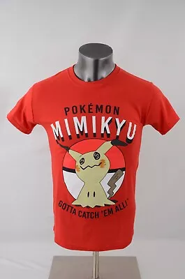 Pokemon Mimikyu Gotta Catch Em All T-Shirt Red Mens Small New With Tags 2PKM3817 • $13