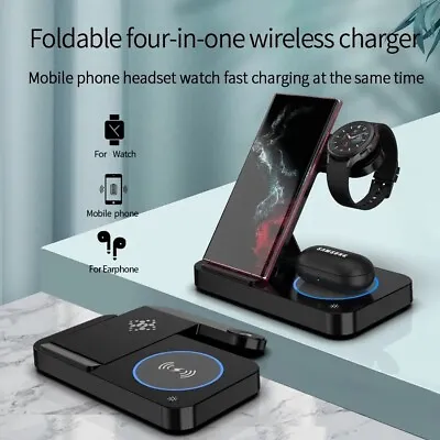 4 In 1 Foldable Wireless Charger QI Fast Charging Station For Samsung Watch 6 5 • $36.99