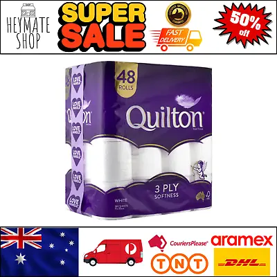 48x Quilton Toilet Paper Tissue Rolls Thick Soft Absorbent 3 Play 180 Sheets • $29.12