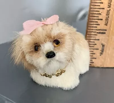 Artisan Fur Tiny Brown & White Fur Adorable Girl Puppy Dog Miniature 1:12 1” • $59.75