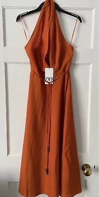 BNWT Zara Orange Halter Neck Dress Size S With Defects  • £24.99