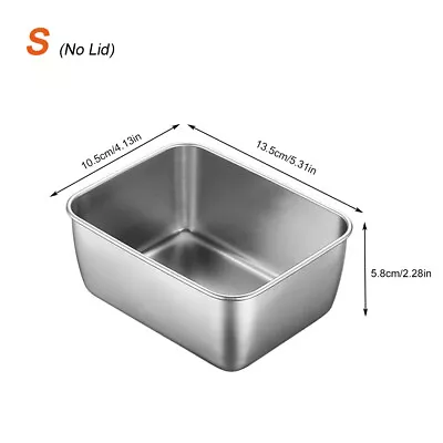 Stainless Steel Commercial Deep Storage Pan Rectangular For Home Restaurant Use • $7.34