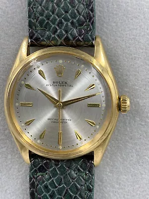 Rolex Watch 6564 Automatic CAL.1030 18K Gold Mens 34mm Working 1950s Vintage • $4500