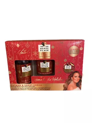 Mariah Carey Find Your Happy Place Nutmeg & Sweet Cream Gift Set Bath Candle • $39.95