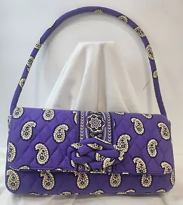 Vera Bradley Purple Shoulder Or Clutch Bag/Purse Paisley Magnetic Snap Closure • $14.99