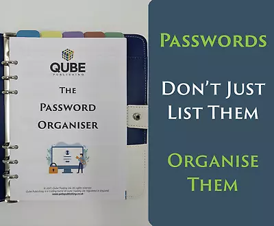 £23.90 • Buy Password Organiser - Easy To Use Password Book, A5 6-Ring Binder