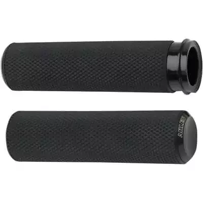 Arlen Ness 07-327 Fusion Black Knurled Hand Grips Harley Throttle By Wire 08-Up • $58.46