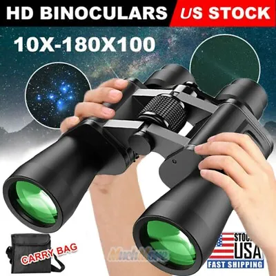 180x100 Military Zoom Powerful Binoculars Day/Low Night Optics Hunting With Case • $49.99
