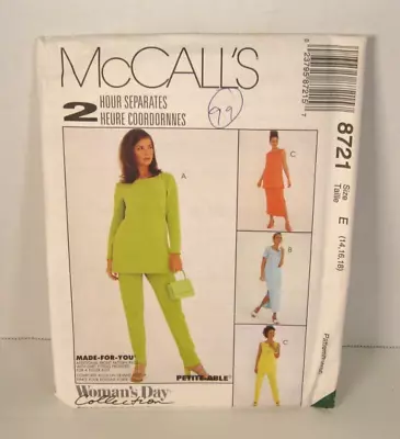 McCall's 2 Hour Separates 8721 Tunic Pants & Skirt Pattern Misses' 14-18 Uncut • $7.99