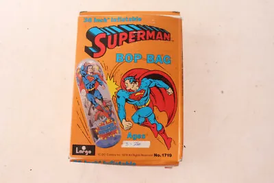 Vintage 1978 Superman Bop Bag 36  Inflatable Punching Bag Toy  In Box • $39
