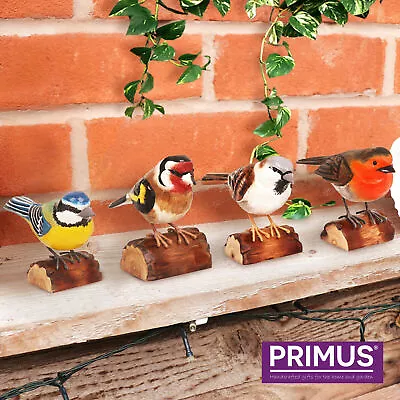 £12.50 • Buy Garden Birds - Hand Carved Wooden Primus RSPB Garden Patio Ornament Outdoor 