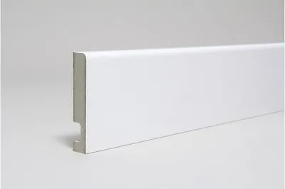 Skirting Board  MDF  White Foil  Bullnose  92 X 15 X 2400mm • £5.99