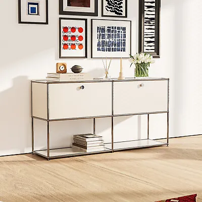 Modern Storage Cabinet Shelf Organizer Metal Sideboard Bookcase For Living Room • £584.10