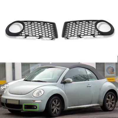 Mesh Grille Front Bumper Fog Lamp Cover Frame 1 Pair For VW Beetle/Cabrio 06-11 • $33.99