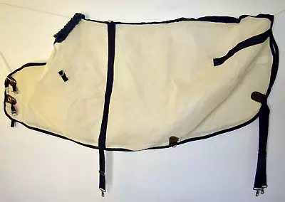 ROYAL RIDERS 72  Mesh Fly Sheet For Horse • Cream With Navy Trim • Made In USA • $25.95