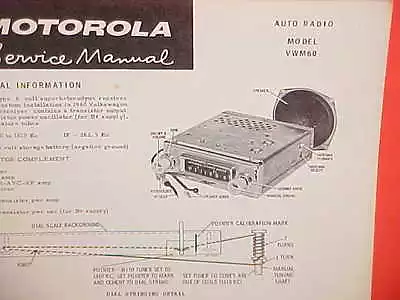 1958 1959 1960 1961 1962 Volkswagen Beetle Volvo Motorola Radio Service Manual • $15.99
