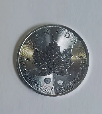 2015 Maple Leaf RARE With Heart Privy Fresh From A Tube! 1oz 9999 Fine Silver • $49.95