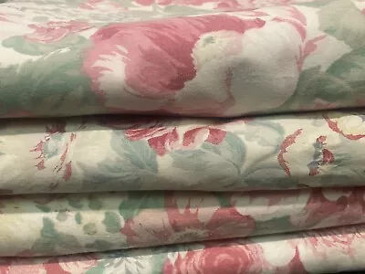 PEONY PINK 2 Vintage 59  Floral Curtain Panels Cottage Shabby Chic Lined Opaque • $68.99