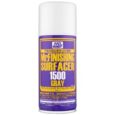 Gunze Mr Hobby Finishing Surfacer Primer 1500 Gray Spray 5.75 Oz. B527 • $10.15