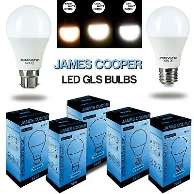 £9.99 • Buy 100W LED GLS LIGHT BULBS 60W 125W Halogen Equivalent BC/B22 ES/E27 7W/12W/15W