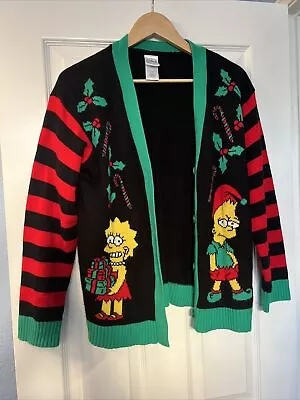 RARE The Simpson's Christmas Ugly Cardigan Sweater MENS MEDIUM - NEW W/OUT TAGS • $39.99