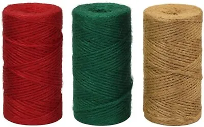 £2.09 • Buy Natural Green Red  3 PLY  Brown Soft Jute Twine Sisal String Rustic Cord Hessian