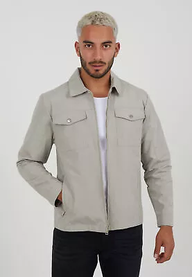 MenBrave Soul Light-Weight Jacket Multi Pockets Snap Buttoned Front Overcoat Mac • £29.99