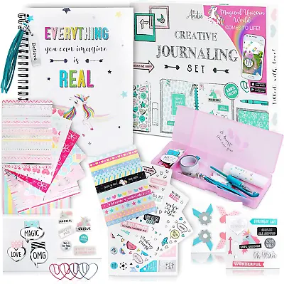 $43.89 • Buy DIY Unicorn Journaling Set/Scrapbook Kit For Girls - Includes Bullet Journal & S