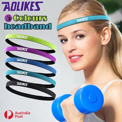 Sports Elastic Headband Hair Band Rubber Anti-Slip Women Hair Band Yoga Nylon AU • $3.34