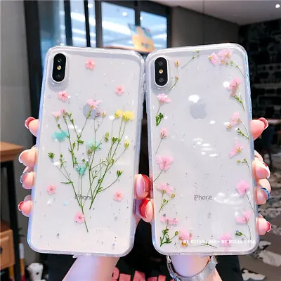 $12.69 • Buy For IPhone 12 11Pro Max XS XR 7 8+ Cute Dried Sakura Flowers Case Cover