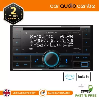Kenwood DPX-7300DAB CD/MP3 Car Stereo With DAB Bluetooth USB Alexa Ready • £129.79