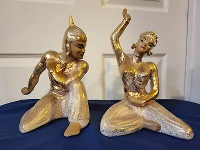 Vtg Yona California Pottery Ceramic Thai Siam Dancer Figurine Statue Man Woman • $29