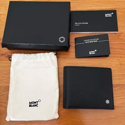Montblanc Wallet 4810Westside Bifold Money Clip Black Leather With Box • $186