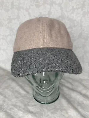 J. Crew One Size Pink & Gray Wool Viscose Cap Baseball Hat Adjustable (E3) • $7.49
