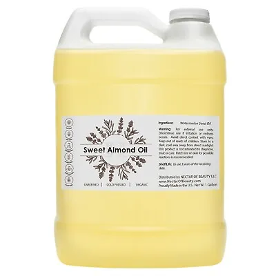 Sweet Almond Oil Organic 100% Pure 1 Gallon Bulk 128 Oz 8 LB Non Gmo Unscented • $43.79