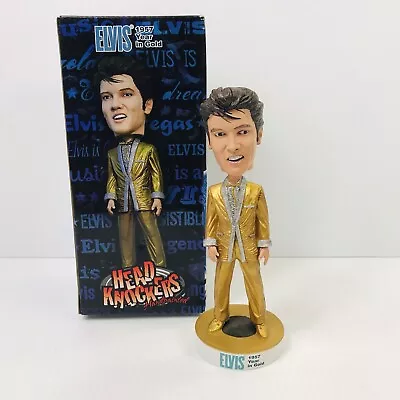 NECA Head Knocker Elvis Presley 1957 Year In Gold Handpainted Figure • $100