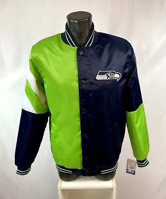 SEATTLE SEAHAWKS 50/50 STARTER Jacket BLUE/LIGHT GREEN    S M L XL 2X • $105.99