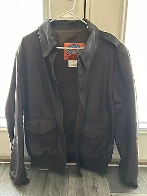 Vintage Cooper A2 Aviator Flight Jacket Size 44L Goatskin Leather Bomber • $40