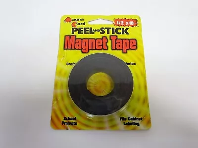 NOS Peel & Stick Magnet Tape Flexible Magnetic Strip W/ Adhesive 1/2  X 10  Roll • $9.95