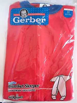 3T Childs Blanket Sleeper Footed Pajamas Gerber Toddler  30-34 Lbs. NIP VTG • $10.99