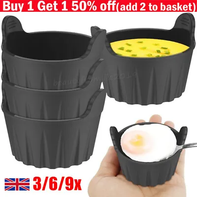 3/6/9 Pack Air Fryer Egg Poacher Mould Silicone Ramekins For All Air Fryer Ninja • £8.59