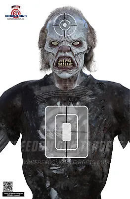 25x Paper Shooting Targets For Gun Range Rifle Handguns 3-D Angry Zombie 12x18 • $12.89