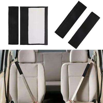 Black Safety Car Seat Belt Pad Strap Cover Cushion Strap Shoulder Short Plush. • £0.99