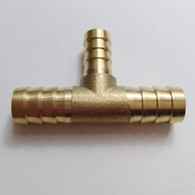 1/2  X 3/8  HOSE BARB TEE Brass Pipe 3 WAY T Fitting Gas Fuel Water Air M834 • $8.50