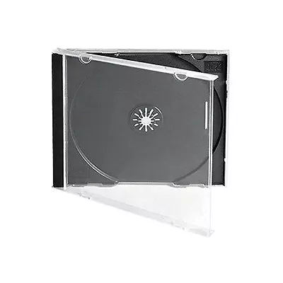 50 Single CD Jewel Case Cases 10mm 10.4mm Black Tray HIGH QUALITY STRONG PLASTIC • £24.99